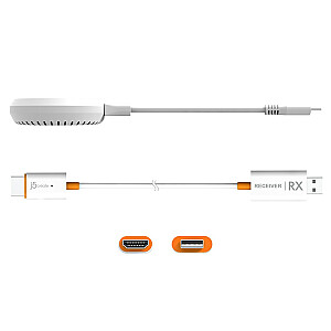 j5izveidojiet ScreenCast USB-C bezvadu displeja HDMI paplašinātāju audio/video raidītāju un uztvērēju; krāsa balta JVAW62-N