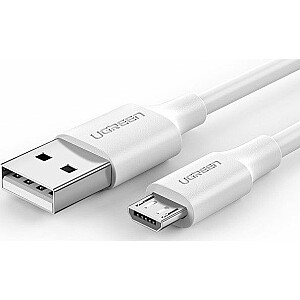 Ugreen USB-A — USB microUSB kabelis 2 m, balts (60143)