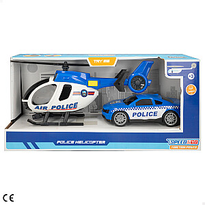 Policijas komplekts (mašīna un helikopters) ar skaņu un gaismu 3+ CB47516