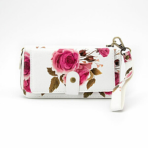 Evelatus Universal Wallet Zipper Design Flower White