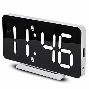 Часы с функцией будильника и термометра GB383 Белые