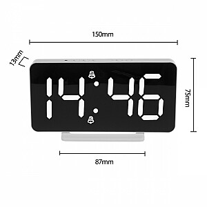 Часы с функцией будильника и термометра GB383 Белые