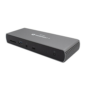 Док-станция i-tec Thunderbolt 4 с двумя дисплеями 1x HDMI + Thunderbolt Video 2x 4x / 1x 8K LAN, 2500 Мбит/с 2x TB4 40 ГБ/с Устройство чтения аудиокарт + подача питания 96 Вт - док-станция
