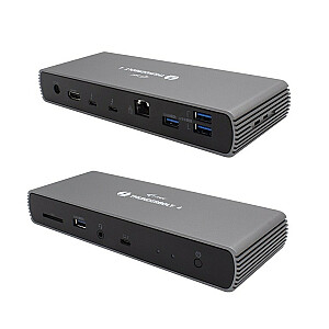 i-tec Thunderbolt 4 divu displeju dokstacija 1x HDMI + Thunderbolt video 2x 4x / 1x 8K LAN, 2500Mbps 2x TB4 40GB/s audio karšu lasītājs + 96W barošanas padeve - doks