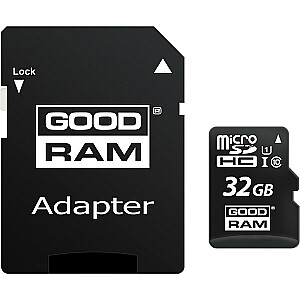 Goodram MicroSDHC 32 ГБ класс 10 / UHS 1 + АДАПТЕР SD