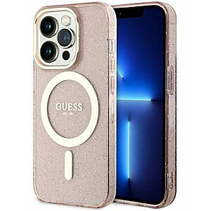 Guess Apple iPhone 14 Pro 6.1 hardcase Glitter Gold MagSafe Pink