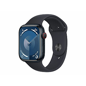 Apple Watch Series 9 GPS + Cellular, алюминиевый корпус Midnight, 45 мм, спортивный ремешок Midnight — M/L