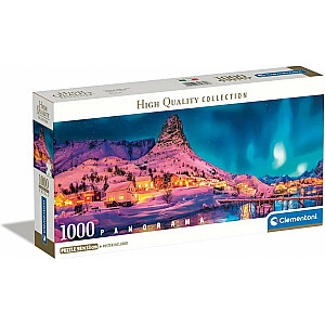 Puzle 1000 gab. Kompakta panorāma Krāsainās nakts Lofotu salas
