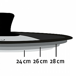 Universāls vāks lielam katliņam ar diametru 24-28 cm.