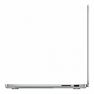 Apple 14 collu MacBook Pro: Apple M3 mikroshēma ar 8 kodolu centrālo procesoru un 10 kodolu GPU, 1 TB SSD — sudraba krāsa
