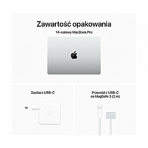MacBook Pro 14,2": M3 Pro 12/18, 18GB, 1TB — sudraba krāsa