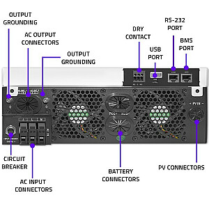 6KVA hibrīds ārpus tīkla saules enerģijas pārveidotājs | 6kW | 120A | MPRT | LCD | Wi-Fi | BMS | Sinus