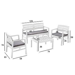 Комплект садовой мебели ЯВА стол, скамейка, 2 стула