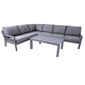 Комплект садовой мебели TOMSON стол и угловой диван, темно-серый