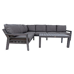 Комплект садовой мебели TOMSON стол и угловой диван, темно-серый