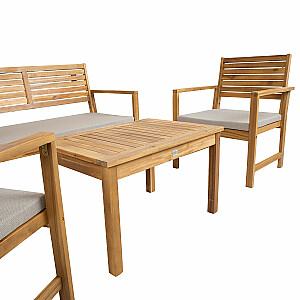 Комплект садовой мебели FORTUNA стол, скамейка и 2 стула, акация