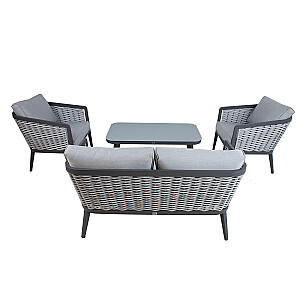 Комплект садовой мебели МАРИ стол, напольный и 2 стула, серый