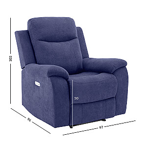 Кресло MILO 97x96xH103см, с электрическим механизмом, синий