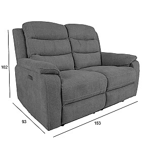 Диван MIMI 2-местный 153x93xH102см, электрический диван, серый