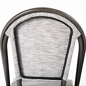 Садовый стул LATTE 48x59xH88см, бело-серая ткань, алюминиевый каркас: имитация бамбукового дерева