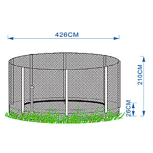 Защитная сетка для батута на земле 426см.