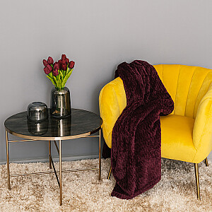 Кресло TUCKER 78x71x69см, материал: бархат, цвет: желтый, ножки: нержавеющая сталь золотого цвета