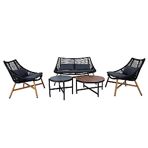 Комплект садовой мебели ХЕЛЬСИНКИ 2 стола, напольный, 2 стула, черный