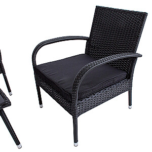 Комплект садовой мебели VIENNA стол, напольный и 2 кресла, черный