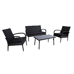 Комплект садовой мебели VIENNA стол, напольный и 2 кресла, черный
