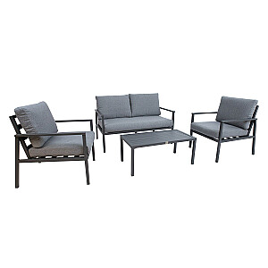 Комплект садовой мебели ADRIO стол, напольный и 2 стула, темно-серый