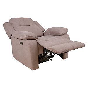 Кресло для отдыха - реклайнер LINUX электрический, серо-коричневый
