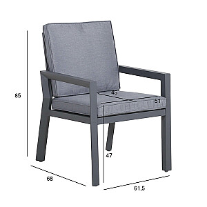 Krēsli THOMSON 61x64,6xH88, pilna āda