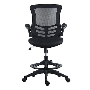Высокий рабочий стул TRIBECCA 62,5x62xH109-128,5см, сиденье и спинка: сетка черного/серого цвета, черный каркас