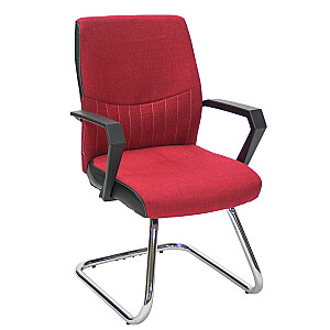 Стул для клиентов ANGELO 58x57xH90см, сиденье и спинка: ткань, цвет: чёрный, рама: хром