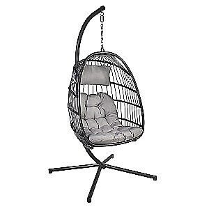 Piekaramais ðûpuïkrçsls YOYO ar spilvenu 100x95/110xH196cm, statîvs: tçrauda truba, sçdvieta: plastikâta pinums, pelçks