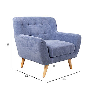 Кресло для отдыха RIHANNA 93x84xH87см, синяя ткань