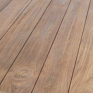 Садовый стол KATALINA D150xH78см, материал: массив переработанного тикового дерева, обработка: натуральная