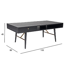 Журнальный столик LUXEMBOURG 115x60xH45см, черный/вариант