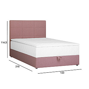 Kontinentala gulta LEVI 120x200cm, ar matraci, roza