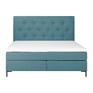 Kontinentala gulta LEONI 160x200cm, ar matraci, zila