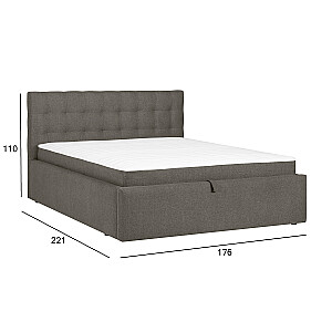Континентальная кровать LEENA 160x200см, с матрасом, бежевый