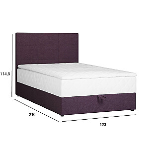 Kontinentala gulta LEVI 120x200cm, ar matraci, tumši roza