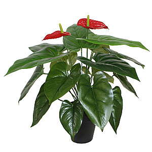 Искусственное растение ANTHURIUM H45см, фламинго, черный стручок