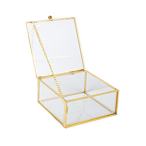 Стеклянный ящик BERYL 10x10xH5см, золотой