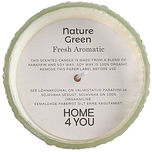 Aromātiskās sveces NATURE GREEN H7,5cm, Fresh Aromatic