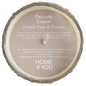 Aromātiskie svečturi NATURE GREEN H7,5cm, French Pear & Freesia