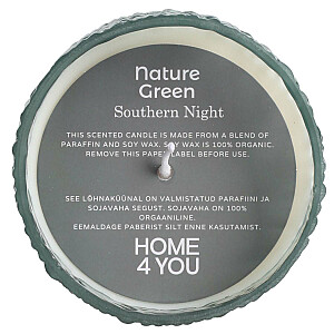 Aromātiskais svečturis NATURE GREEN H7,5cm, Southern Night