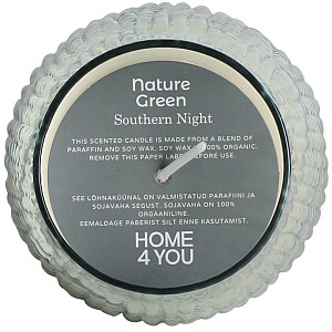 Aromātiskais svečturis NATURE GREEN H10.8cm, Southern Night