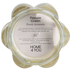 Aromātiskais svečturis NATURE GREEN H9,2cm, Fresh Aromatic