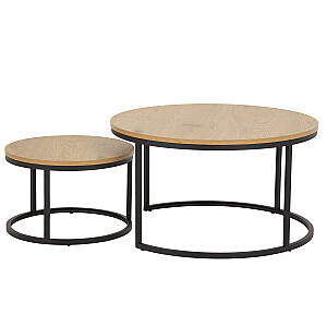 Kafijas galdiņi 2gab SPIRO D50xH33cm, D80xH45cm, ozols
